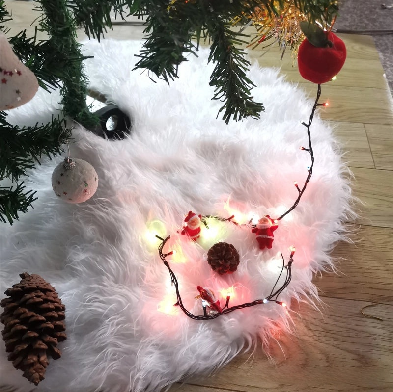 White Christmas Tree Skirt 78/90/122CM Holiday Christmas Tree Bottom Apron Blanket Festive Ornament|Christmas Tree Accessories
