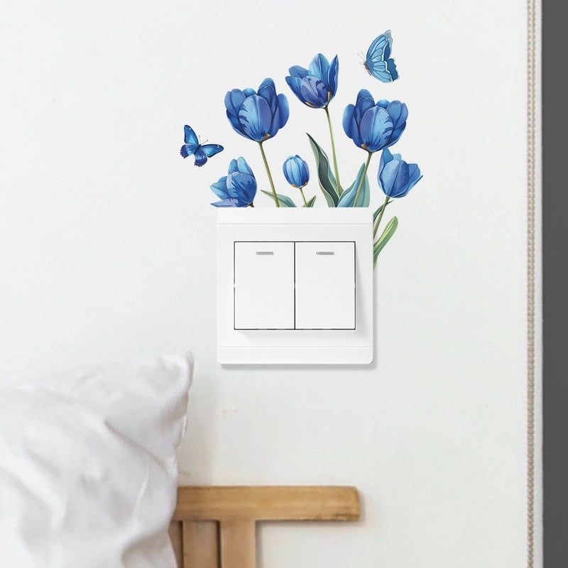 Pastoral Floral Butterfly PVC Wall Decal for Home Decor|Wall Stickers & Decals