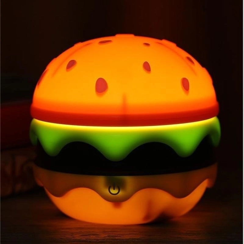 Hamburger LED Night Light Touch Control Three-mode Eye Protection Small Table Lamp for Study|Home Decor Lighting