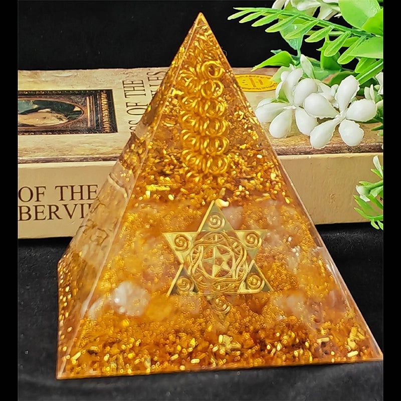 Minimalist Resin Crystal Pyramid Ornament|Home Decor Accessories