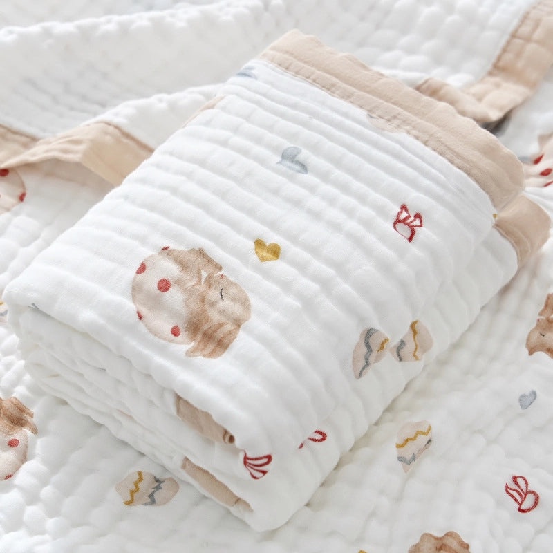 Soft Baby Bath Towel | Newborn Six-layer Gauze Cotton Absorbent Bath Quilt | Baby Care Essentials|婴儿用品