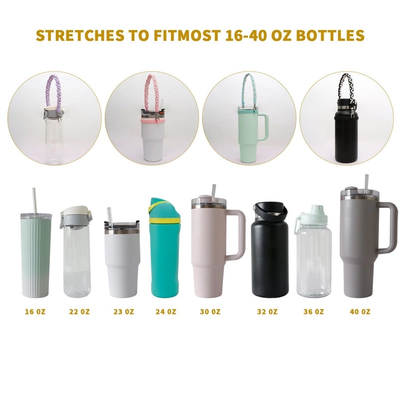 Multicolor Cotton Rope Water Bottle Holder with Silica Gel Grip | Outdoor Accessories