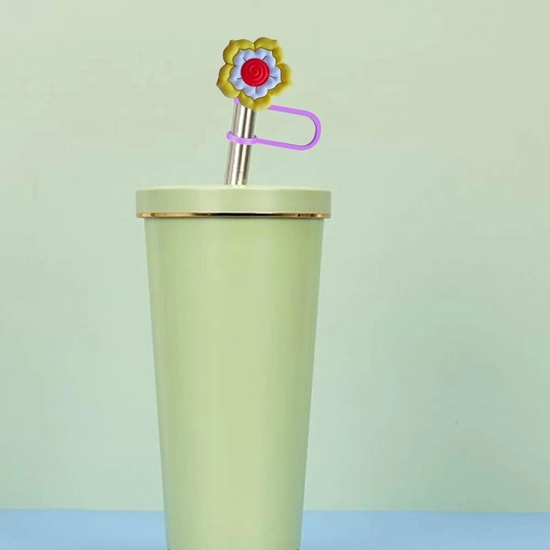 Adorable Floral PVC Straw Cap for Drinks 1 Piece | Drink Accessories