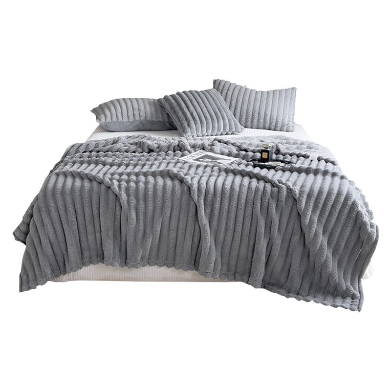 Cozy Solid Color Flannel Throw Blanket for Bedding and Home Use|Blankets & Throws