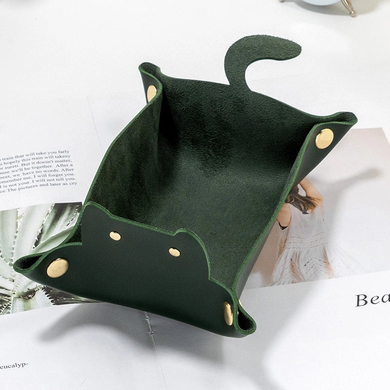 Stylish Solid Color PU Leather Key Holder Box with Secure Storage | Home & Living Accessories