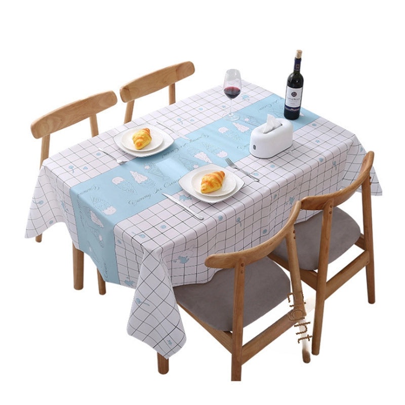 Modern Nordic PVC Tablecloth, Waterproof Oil-proof, Anti-scalding, Disposable Plaid Design|Home & Kitchen Textiles