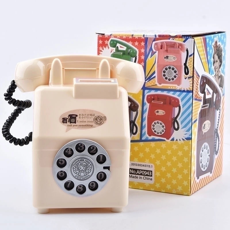 Retro Piggy Bank Telephone Toy Plastic Vintage Style|Toys & Games