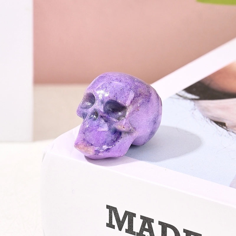 Elegant Handmade Halloween Skull Natural Stone Ornaments Minimalist Artificial Decorations|Jewelry & Accessories