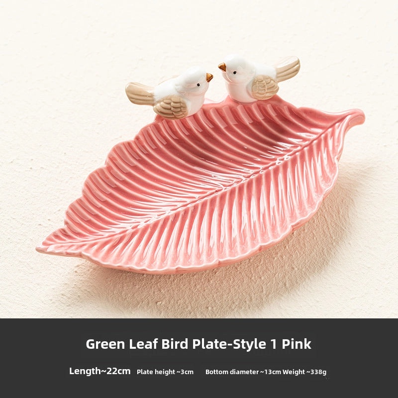 Ceramic Bird Jewelry Tray Cute Dim Sum Plate Creative Storage Rack Soap Dish Light Luxury Organizer|Jewelry Storage & Organization