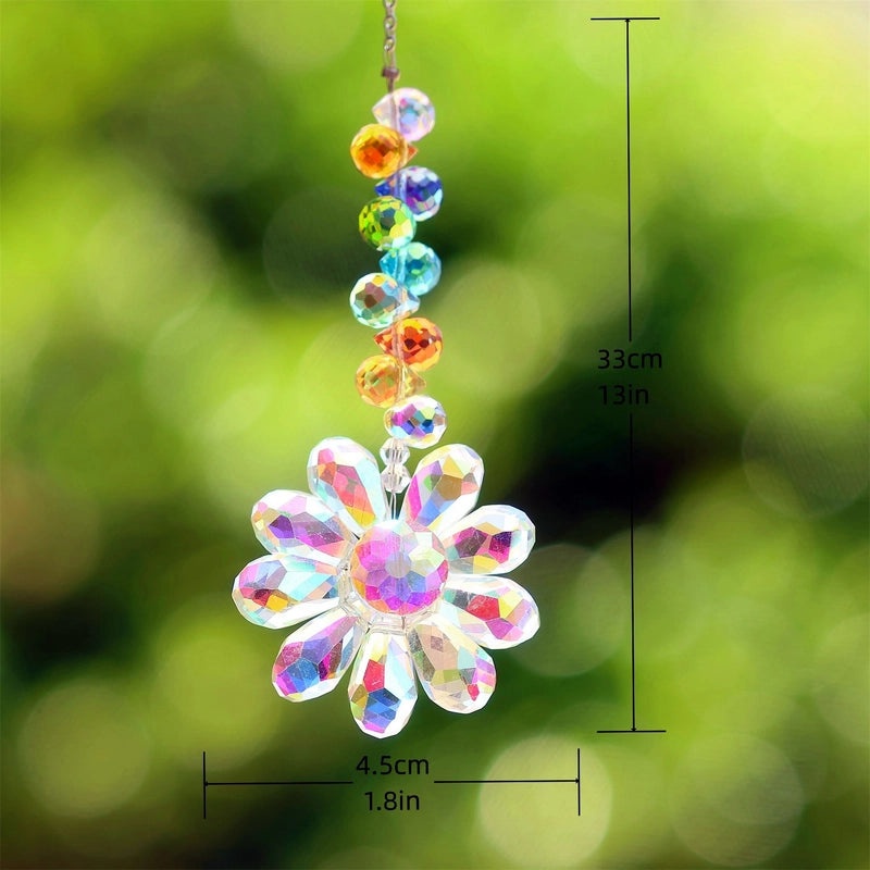 Elegant K9 Crystal Flower Suncatcher Wind Chime for Wall Decor | Home Decor & Accessories