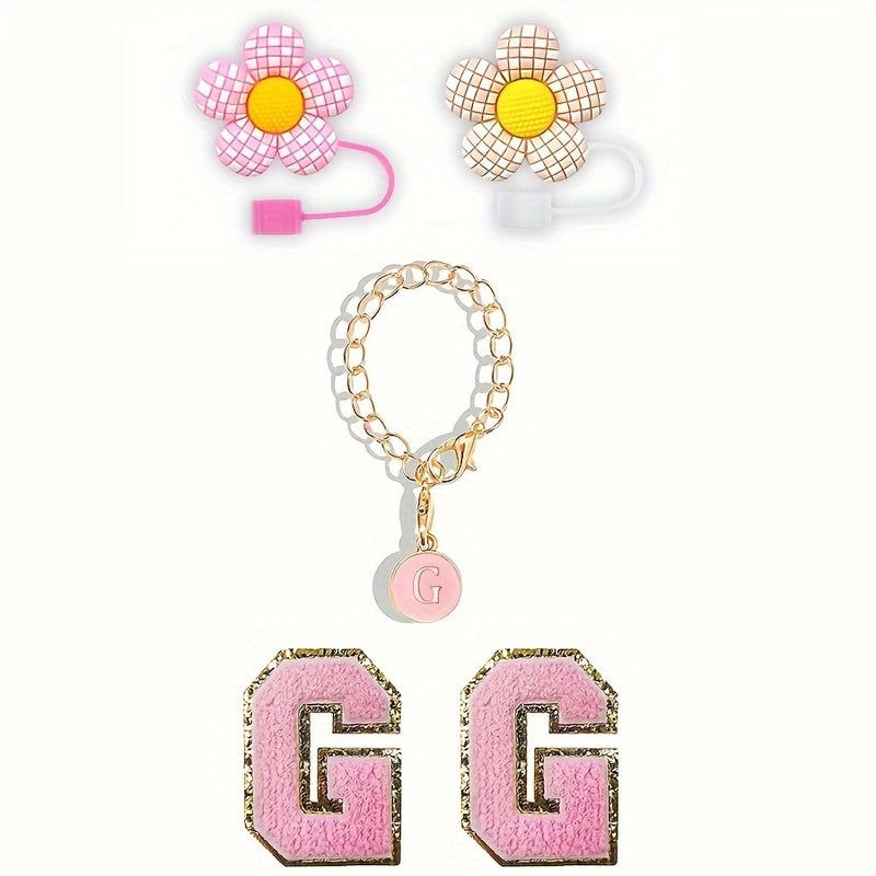 Embroidered Floral Letter Straw Cap for Casual Elegant Style|Fashion Accessories Hats & Caps