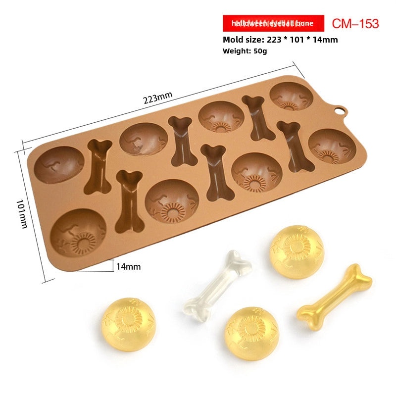 Halloween Pumpkin Wine Bottle Chocolate Mold Soft Candy Dessert Silicone Vampire Teeth Mold | Halloween Baking Molds