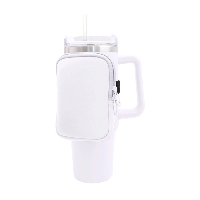 Neoprene 40oz Ice Bully Cup Cover with Coin Purse, Non-slip Elastic Thermos Protector | Drinkware Accessories