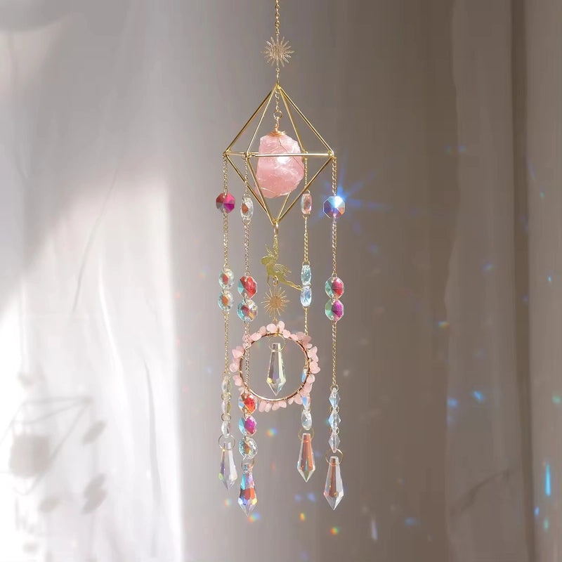 Geometric Crystal Suncatcher Wind Chime Modern Classic Wall Art Decor|Home Decor & Wall Art