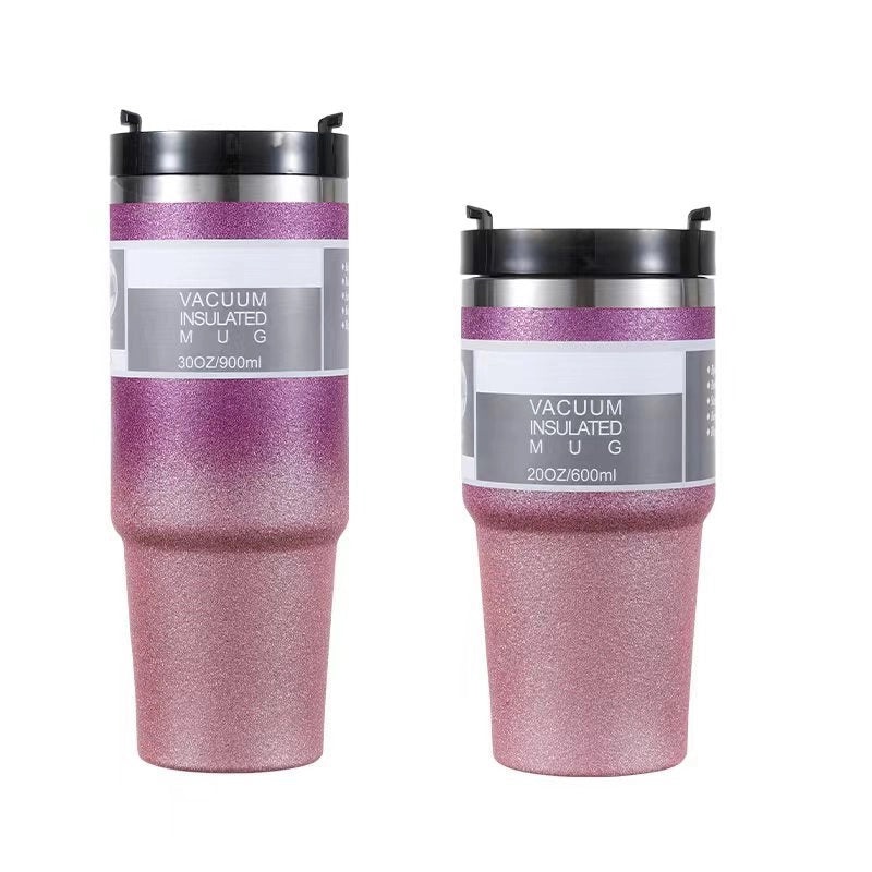 Stainless Steel Thermos Cup with Casual Letter Design and Solid Color | Drinkware & Thermoses