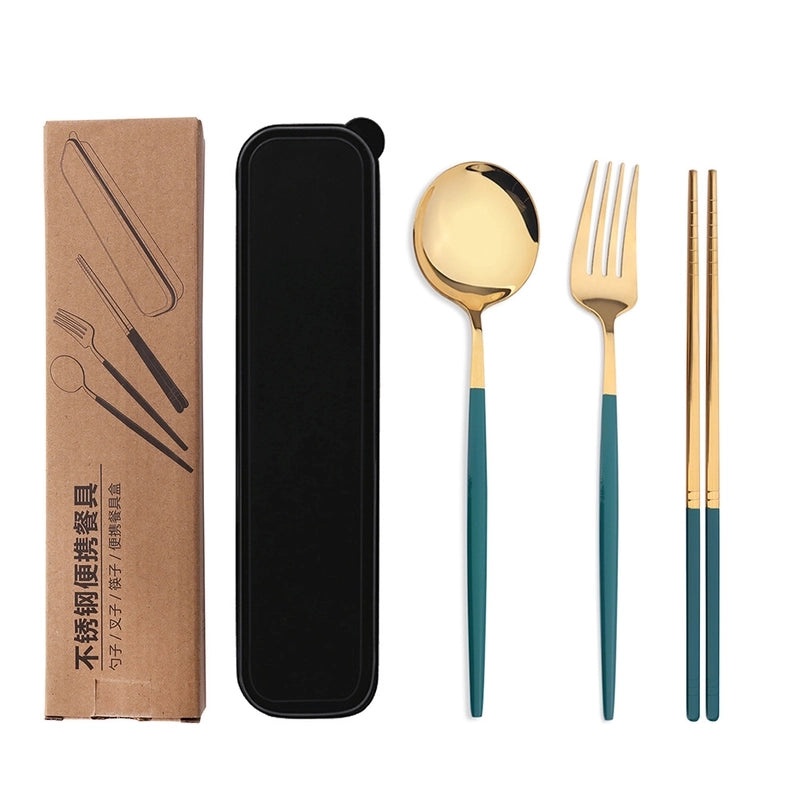 Stylish Solid Color Stainless Steel Tableware Set for Everyday Use | Kitchen & Dining