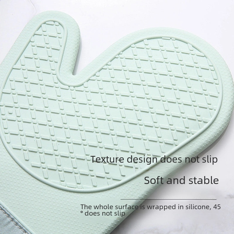 Heat Resistant Silicone Oven Gloves Non-slip Thickened Baking Kitchen Microwave Gloves|Kitchen Accessories