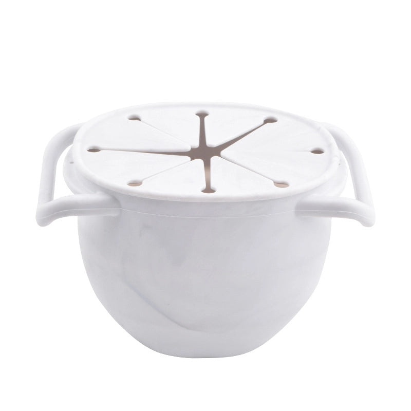 Baby Silicone Snack Cup with Rope | Fall-Resistant Foldable Binaural Children’s Snack Container | Baby Feeding Supplies