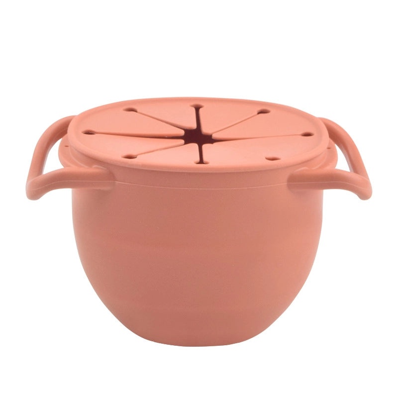 Baby Silicone Snack Cup with Rope | Fall-Resistant Foldable Binaural Children’s Snack Container | Baby Feeding Supplies