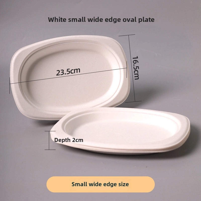 Disposable Biodegradable Sugarcane Pulp Paper Plates Thickened Dinner Plates for BBQ Cake Kindergarten DIY | Party Supplies & Disposable Tablewar