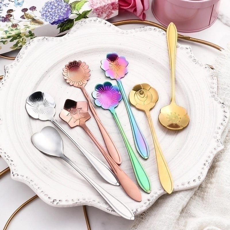 Vacation Floral Stainless Steel Spoon Single Piece | Kitchen & Dining Accessories