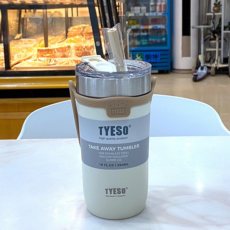 Portable Stainless Steel Vacuum Insulated Coffee Cup with Rope Handle for Outdoor, Car Use | Travel Mugs & Tumblers