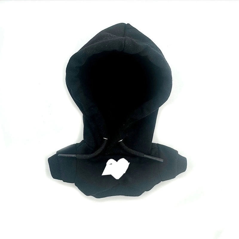 Rab Cloth Labubuu 17cm Handmade Cotton Doll with Fashion Logo Hoodie Black | Fashion Accessories