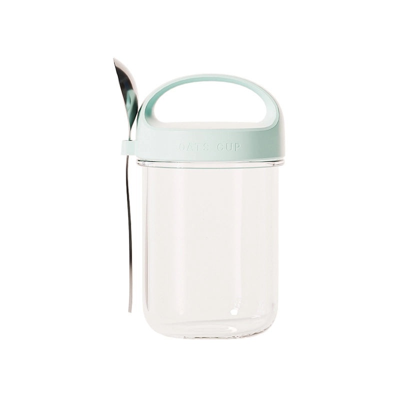 Large Glass Jar with Spoon for Overnight Oats, Yogurt, Milkshakes, Cereal | Kitchen Storage & Drinkware