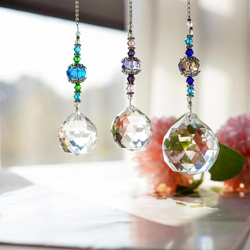 Geometric Crystal Suncatcher Wind Chime | Home Decor