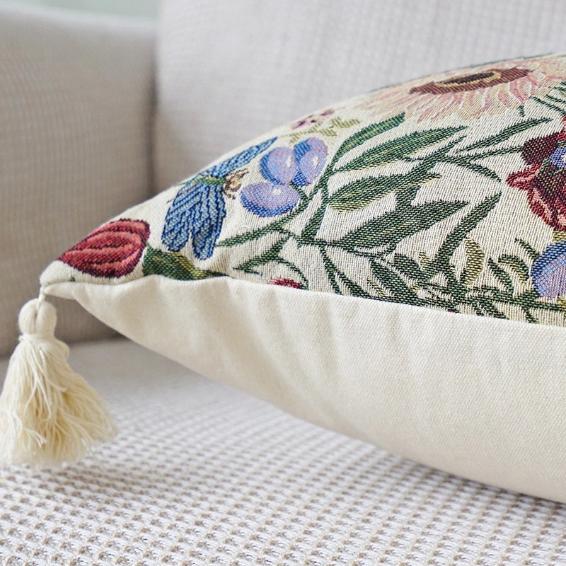 Minimalist Floral Canvas Throw Pillow Cover for Casual Home Decor | Home Textiles & Bedding