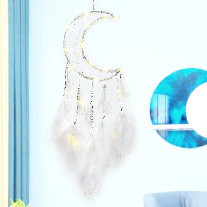Minimalist Moon Feather Dreamcatcher Wall Hanging Iron Art|Home Decor Wall Art