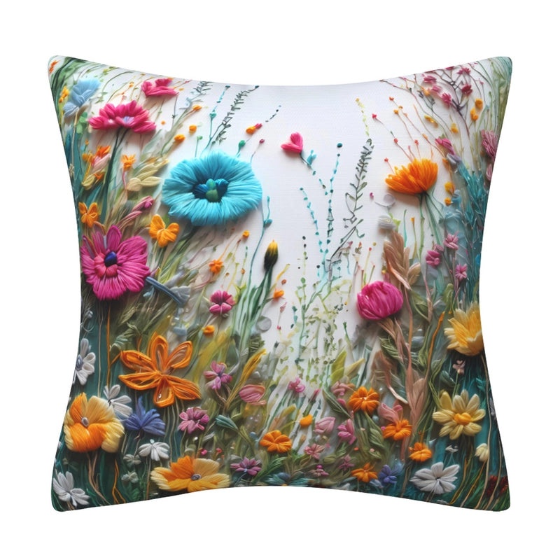 Elegant Minimalist Floral Polyester Pillow Covers for Couch and Sofa Decor|Home Decor & Living Room Accessories
