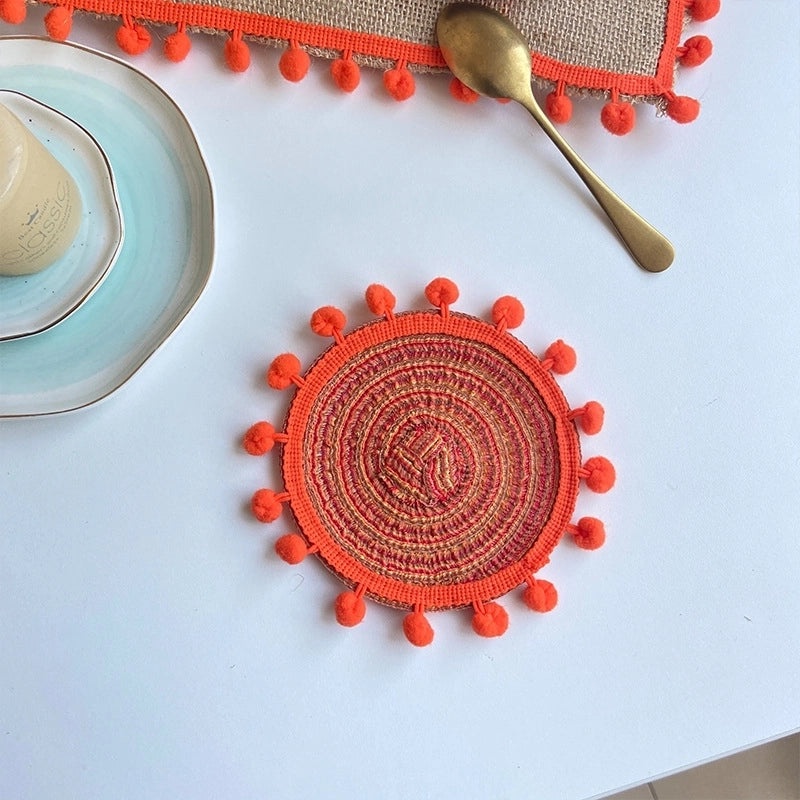 Stylish Solid Color Cotton Yarn Placemat Single Piece|Home & Kitchen Table Linens