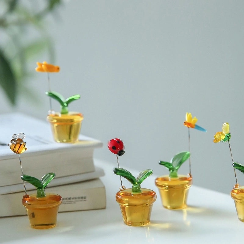 Handmade Glass Spring Bean Sprouts Car and Home Decoration Ornaments|Car Accessories