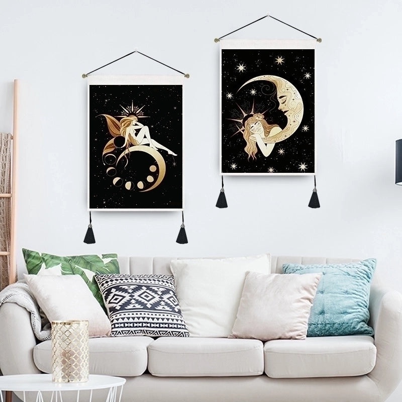 Vintage Starry Sky and Moon Wall Tapestry|Home Decor