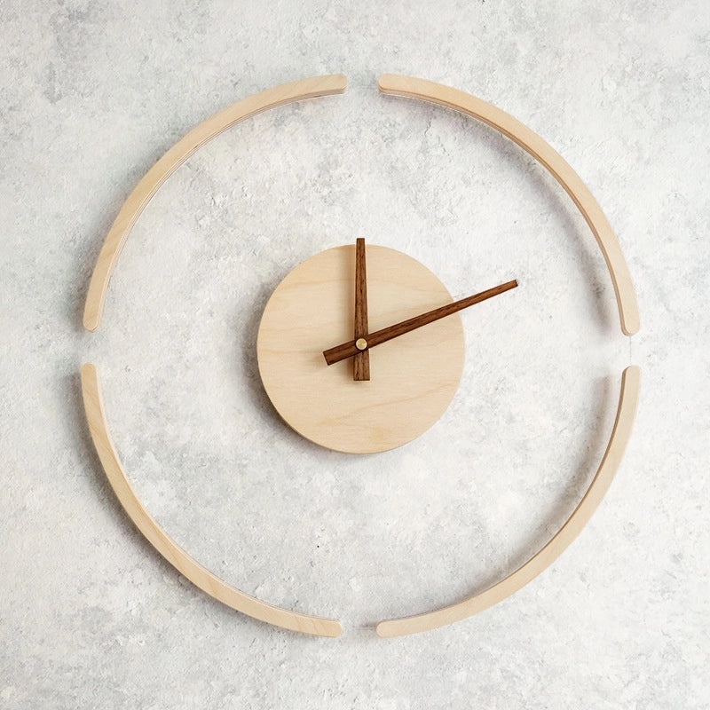 Transparent Hanging Wall Clock Nordic Style Simple Wooden Design|Home Decor Wall Clock