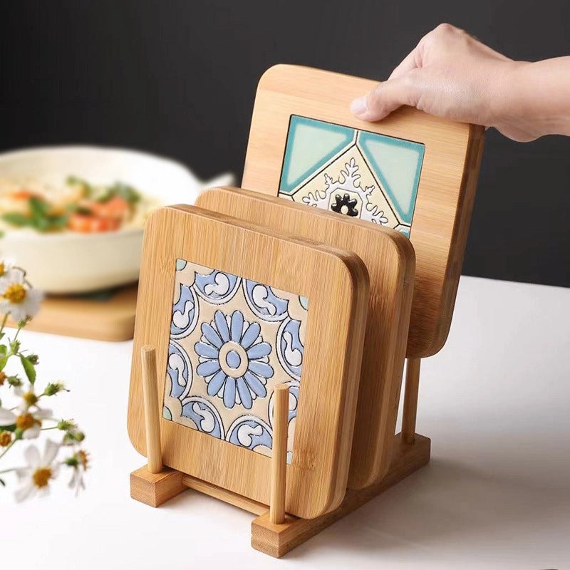 Thickened Wooden Heat-resistant Table Mat for Hot Pots and Teppanyaki|Kitchen Accessories