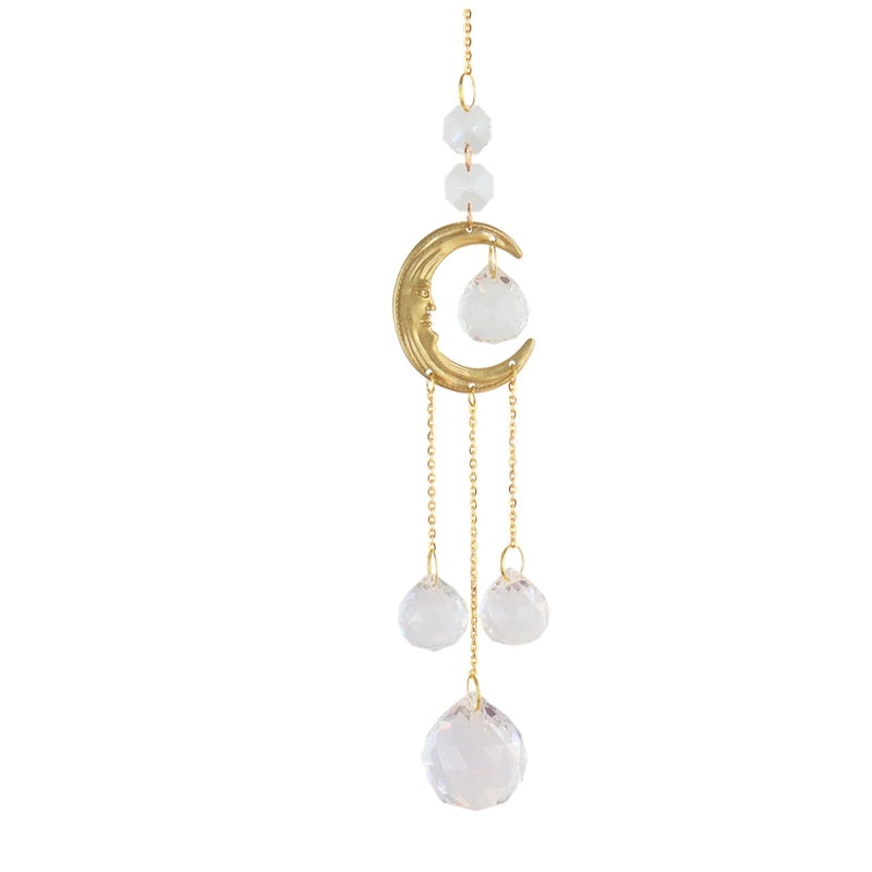 Star and Moon Crystal Pendant, Pastoral Style Artificial Decoration | Jewelry & Accessories