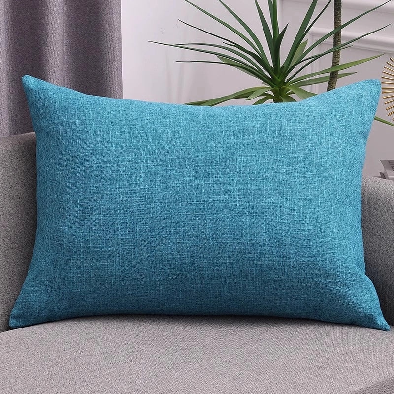 Solid Color Cotton Linen Sofa Cushion Cover Large Back Pillowcase for Living Room Bedside | Home Decor Cushions