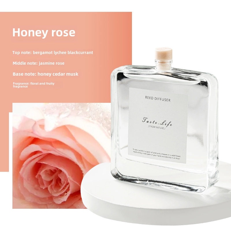 BYME 120ml Flat Aromatherapy Bottle with Rattan Sticks, Long-lasting Indoor Essential Oil Diffuser Set|Home Fragrance & Aromatherapy