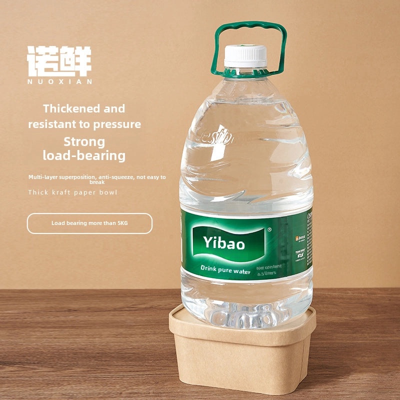 Disposable Kraft Paper Square Bowl Rectangular Lunch Box for Takeout Picnic Food Packaging|Eco-friendly Disposable Tableware