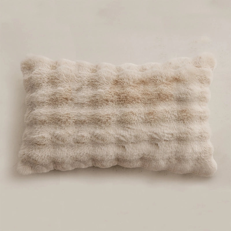 Cream Style Plush Sofa Pillow Cover Decorative Flower Cushion for Living Room Bedside Backrest|Home Decor Cushions