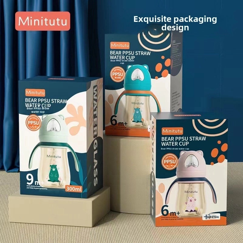 Bear Wide Caliber PPSU Suction Cup Baby Drinking Cup Anti-Colic Anti-Fall Imported Material|Baby Feeding Supplies