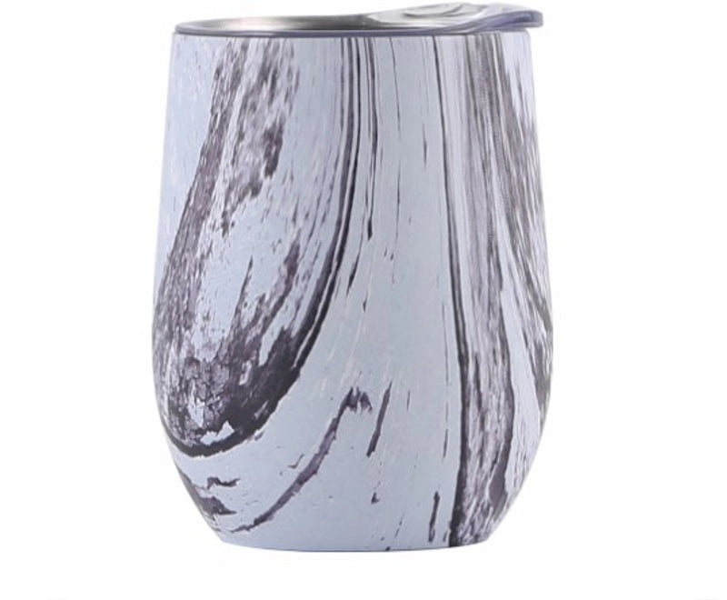 Stylish Stainless Steel Thermos Cup with Stripe and Solid Color Design | Drinkware & Thermoses