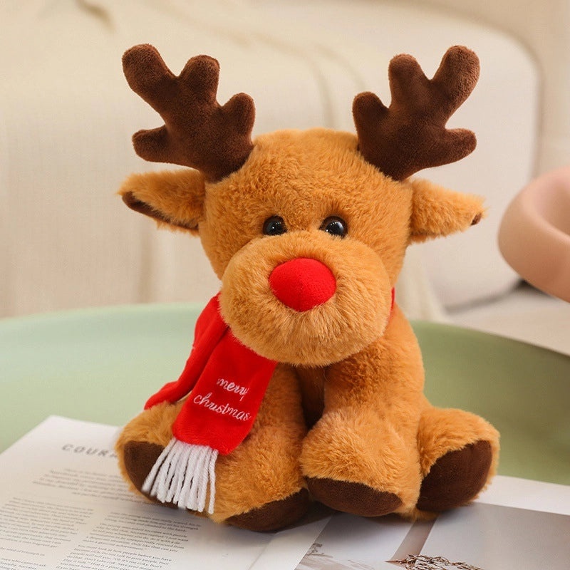 Christmas Elk Plush Toy Soft Cotton Stuffed Animal | Christmas Decor & Plush Toys