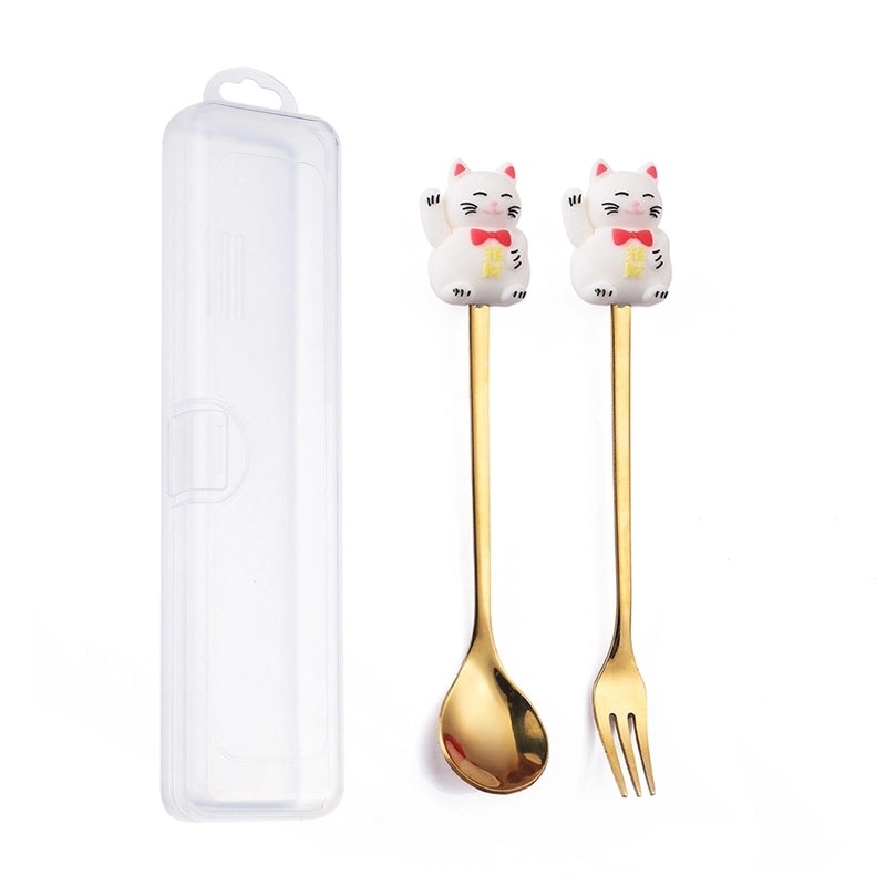 Festive Animal Santa Claus Stainless Steel Cutlery Set 2 Pieces|Kitchen & Dining Tableware