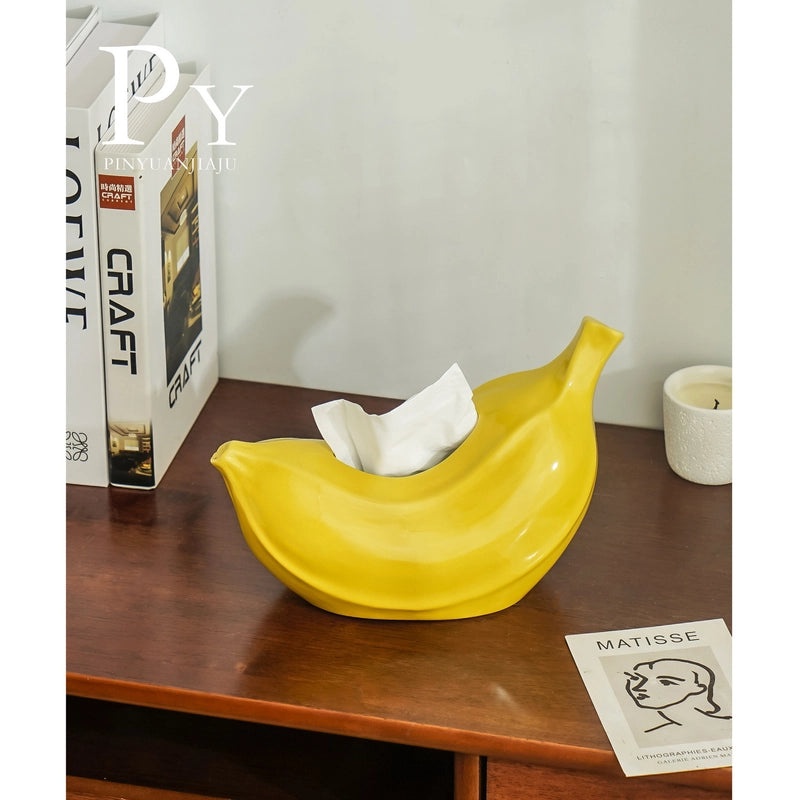 Sleek Banana Shaped Glossy Tissue Box Holder | Home Decor & Accessories