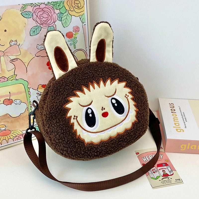 Cartoon Bubble Mart Plush Backpack Kids Diagonal Cloth Bag City Paradise Style | Children’s Bags