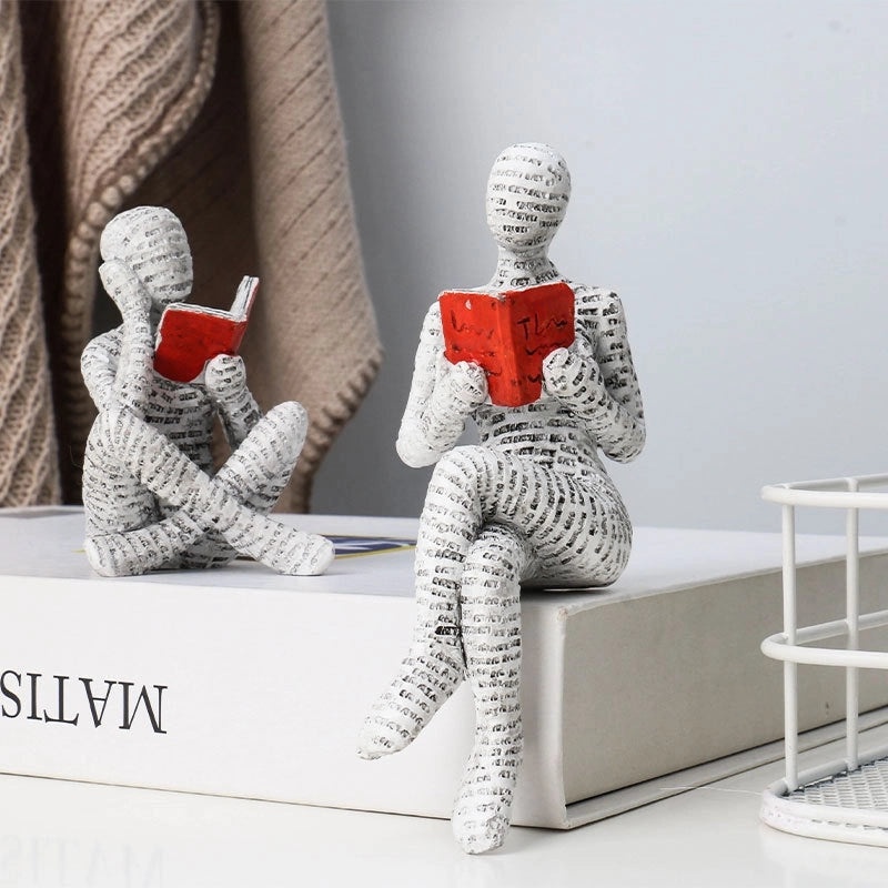 Reading Woman Resin Sculpture for Book Lovers | Home Decor Ornaments