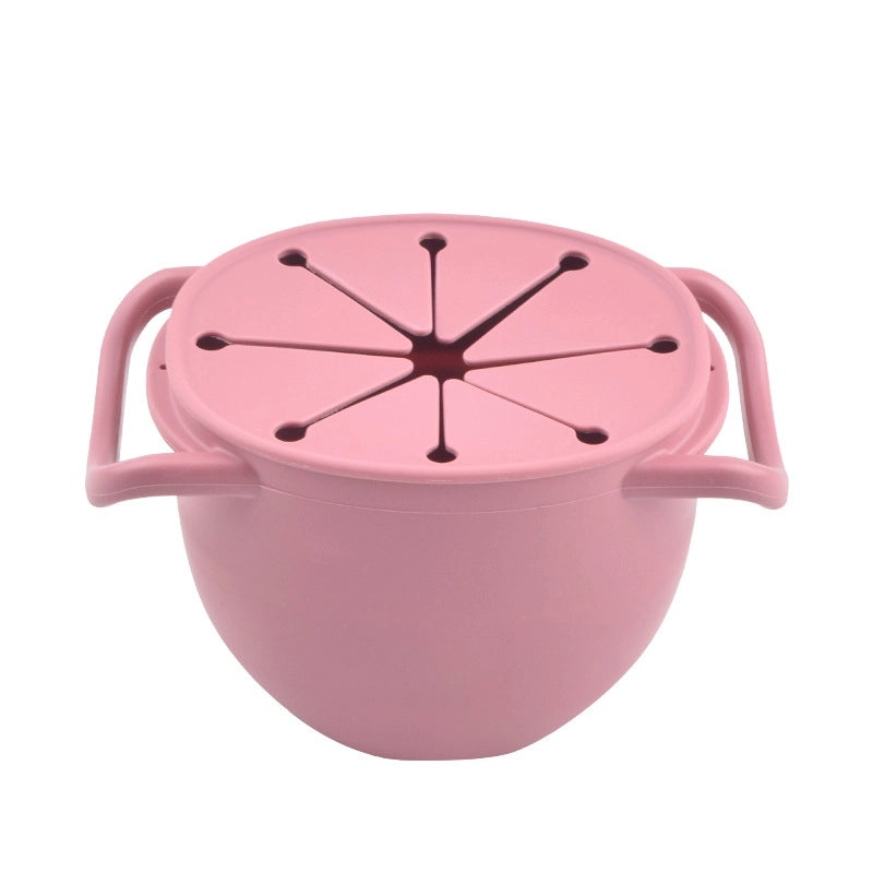 Baby Silicone Snack Cup with Rope | Fall-Resistant Foldable Binaural Children’s Snack Container | Baby Feeding Supplies